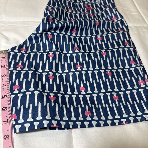 Birdies & Bows Golf Shorts Tee And Bows Print Size 8 Navy Pink - Picture 9 of 10